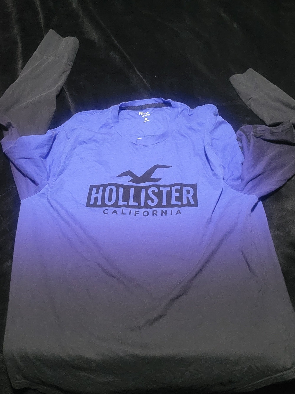 Hollister Gradient Long Sleeve Tee - Blue to Black